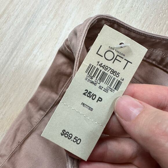 NWT LOFT Modern Skinny Ankle Low Rise Zipper Ankle Detail Jeans PETITE Size 25/0 - Picture 14 of 14